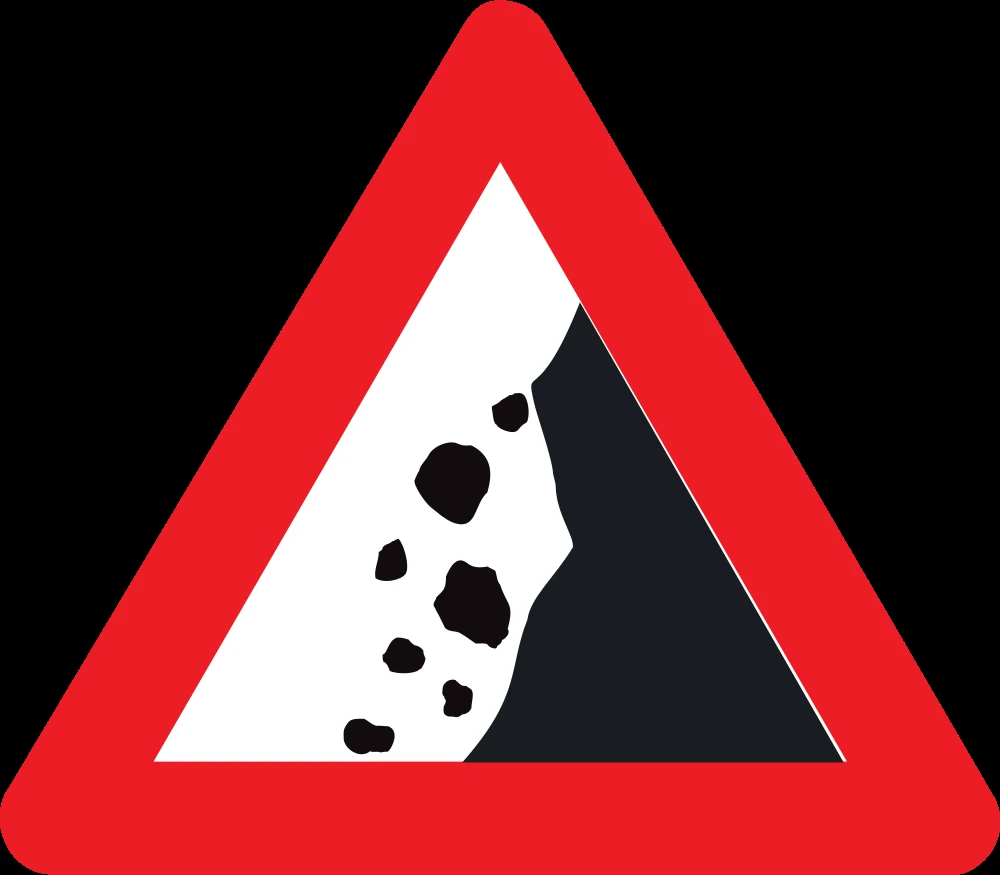 Warning for falling rocks.