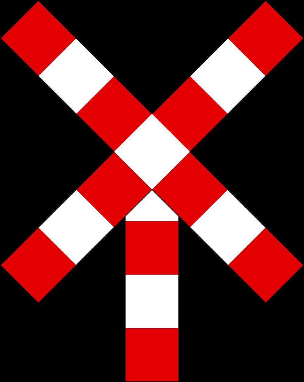 Warning for a railroad crossing with 1 railway.