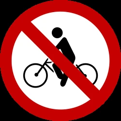 Cyclists prohibited.