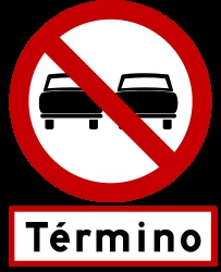 End of the overtaking prohibition.