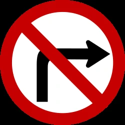 Turning right prohibited.