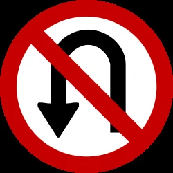 Turning around prohibited (U-turn).