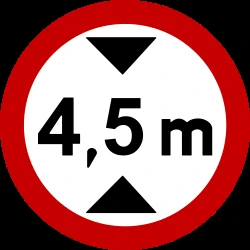 Vehicles higher than indicated prohibited.
