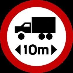 Vehicles longer than indicated prohibited.