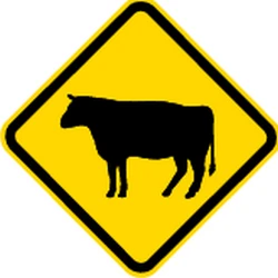 Warning for cattle on the road.