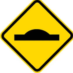 Warning for a speed bump.