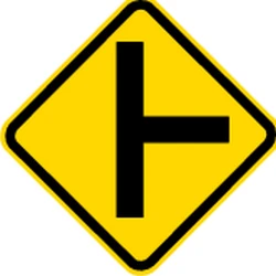 Warning for an uncontrolled crossroad with a road from the right.