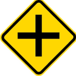 Warning for an uncontrolled crossroad.