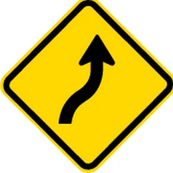 Warning for a double curve, first right then left.