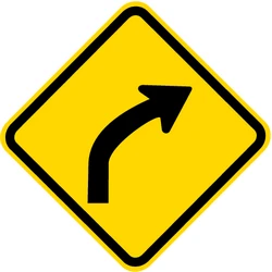 Warning for a curve to the right.