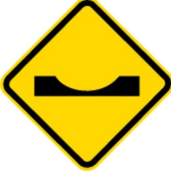 Warning for a dip in the road.