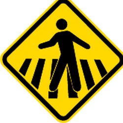Warning for a crossing for pedestrians.