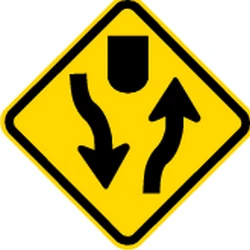 Warning for a divided road.