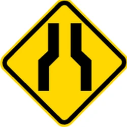 Warning for a road narrowing.