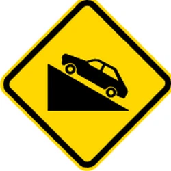 Warning for a steep ascent.