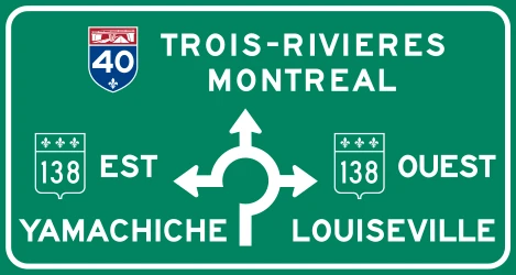 Information about the directions of the roundabout.