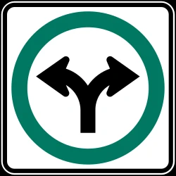Turning left or right mandatory.