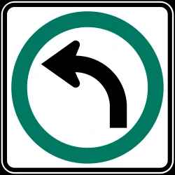 Turning left mandatory.