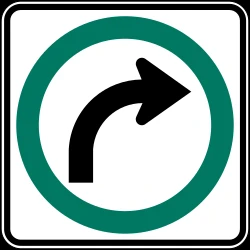 Turning right mandatory.