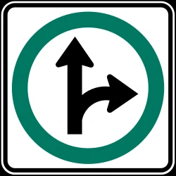 Driving straight ahead or turning right mandatory.