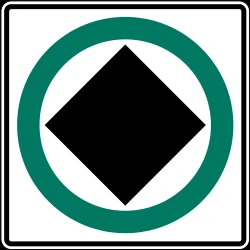 Mandatory lane for vehicles with dangerous goods.