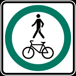Mandatory shared path for pedestrians and cyclists.