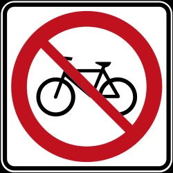 Cyclists prohibited.