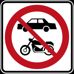 Motorcycles and cars prohibited.