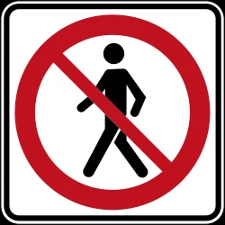 Pedestrians prohibited.