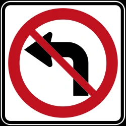 Turning left prohibited.