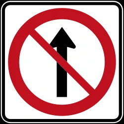 Driving straight ahead prohibited.