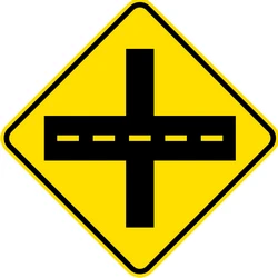 Warning for a crossroad, give way to all drivers.