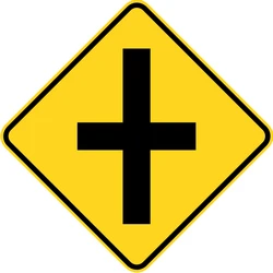 Warning for an uncontrolled crossroad.
