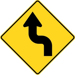 Warning for a double sharp curve, first left then right.