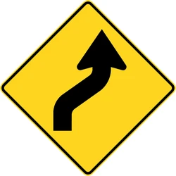 Warning for a double curve, first right then left.
