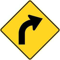 Warning for a curve to the right.