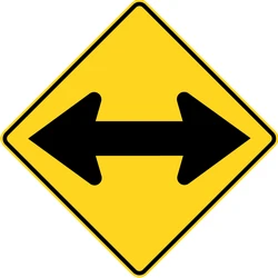 Warning for an obstacle, pass left or right.
