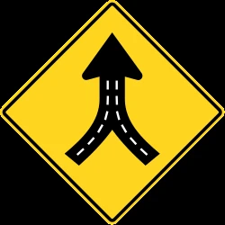 Warning for two roads that merge.