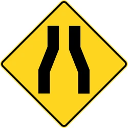 Warning for a road narrowing.