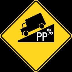 Warning for a steep descent.