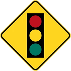 Warning for a traffic light.