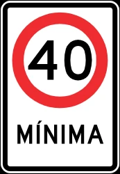 Begin of a minimum speed.
