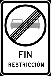 End of the overtaking prohibition.