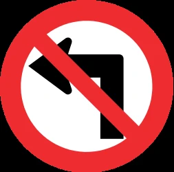 Turning left prohibited.