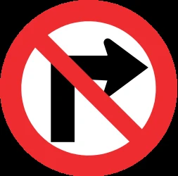 Turning right prohibited.