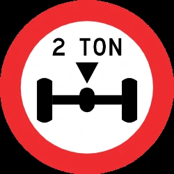 Vehicles with an axle weight heavier than indicated prohibited.