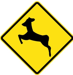 Warning for crossing deer.