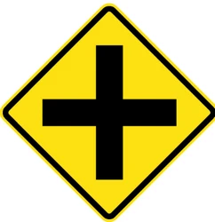 Warning for an uncontrolled crossroad.
