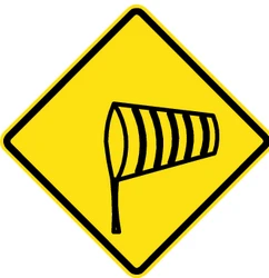 Warning for heavy crosswind.