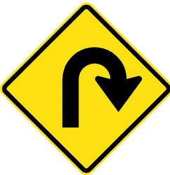 Warning for a U-turn.